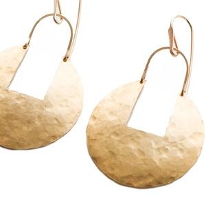 BRAND NEW: Brass Medallion earrings with 14K gold fill ear wires